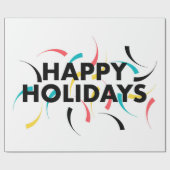 Modernes, spielerisches Design von "Happy Holidays Geschenkpapier (Flach)