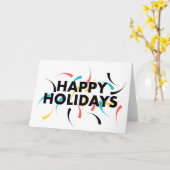 Modernes, spielerisches Design von "Happy Holidays Karte (Gelbe Blume)