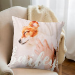 Modernes, spielerisches Foto Kissen<br><div class="desc">Dieses einfache und klassische Design besteht aus Serifentypografie und fügt ein individuelles Foto Ihres Haustieres hinzu.</div>