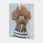 Modernes, spielerisches Foto Ornament Aus Glas (Vorderseite links)