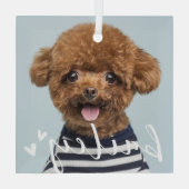 Modernes, spielerisches Foto Ornament Aus Glas (Rückseite)