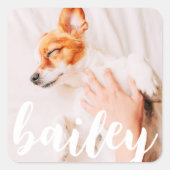 Modernes, spielerisches Foto Quadratischer Aufkleber (Vorderseite)