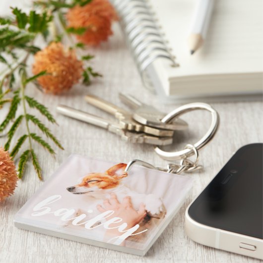 Modernes, spielerisches Foto Schlüsselanhänger (Vorderseite rechts)