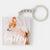 Modernes, spielerisches Foto Schlüsselanhänger (Rückseite)