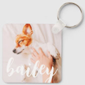 Modernes, spielerisches Foto Schlüsselanhänger (Rückseite)