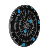 Modernes, spielerisches, lustiges, niedliches Blau Dartscheibe (Vorderseite Links)