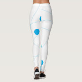 Modernes, spielerisches, lustiges, niedliches Blau Leggings (Rückseite)