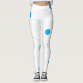 Modernes, spielerisches, lustiges, niedliches Blau Leggings (Vorderseite)
