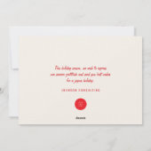 Modernes, spielerisches und fröhliches Weihnachtsg Feiertagskarte (Rückseite)