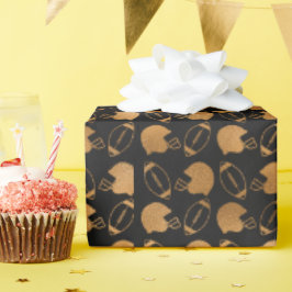 Modernes Spieltagsdesign in Schwarz und Gold für F Geschenkpapier