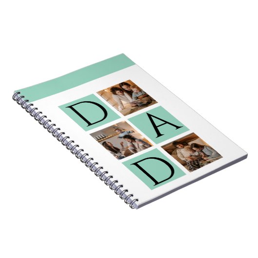Modernes Spiral-Foto-Notebook - 5-Foto Collage Notizblock (Rechte Seite)
