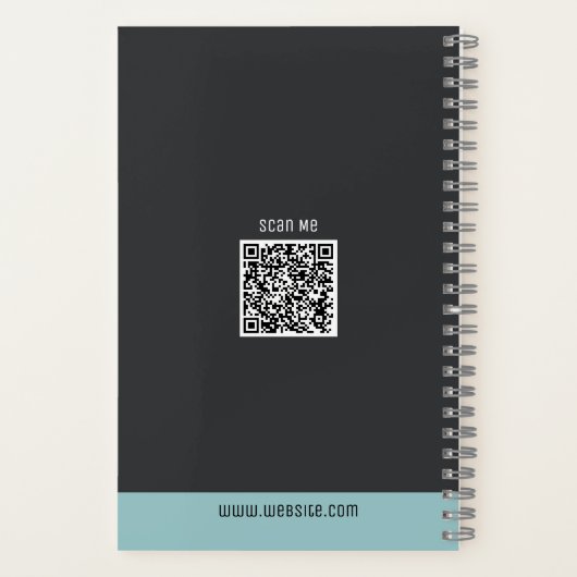 Modernes SpiralNotebook mit individuellem Logo Notizblock (Rückseite)