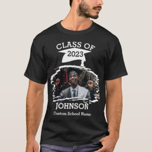 Modernes Splash Foto Custom Graduate Class of 2023 T-Shirt