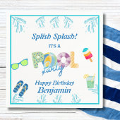 Modernes Splish Splash Boys Pool Party Napkins Serviette