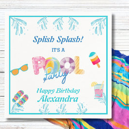Modernes Splish Splash Kids Pool Party Serviette