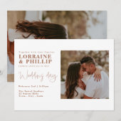Modernes Split Layout mit Foto Hochzeit Einladung (Vorne/Hinten)
