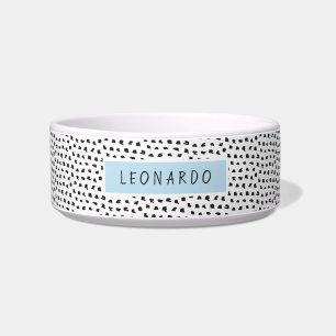 Modernes Splotchy Muster Personalisiert Blau Napf