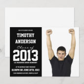 Modernes Sport-Thema-Foto-Abschluss-Party Einladung (Vorne/Hinten)