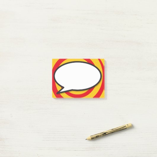 Modernes Sprechblase Funny Comic Book Post-it Klebezettel (Auf Schreibtisch)