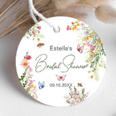 Modernes Spring Wild Blume Script Brautparty Geschenkanhänger