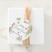 Modernes Spring Wild Blume Script Brautparty Geschenkanhänger (Beispiel)