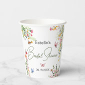 Modernes Spring Wild Blume Script Brautparty Pappbecher (Rückseite)