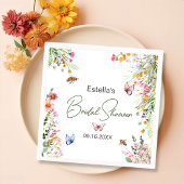 Modernes Spring Wild Blume Script Brautparty Serviette