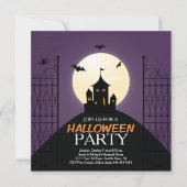 Modernes Spuk Haus Halloween-Party Einladung (Vorderseite)