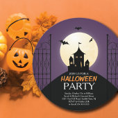 Modernes Spuk House Halloween-Party Einladung