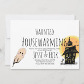 Modernes Spuk Housewarming Doodle Party Einladung (Vorderseite)