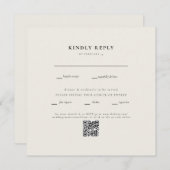 Modernes Square Beige Wedding QR Code II UAWG (Vorne/Hinten)