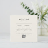 Modernes Square Beige Wedding QR Code II UAWG (Stehend Vorderseite)