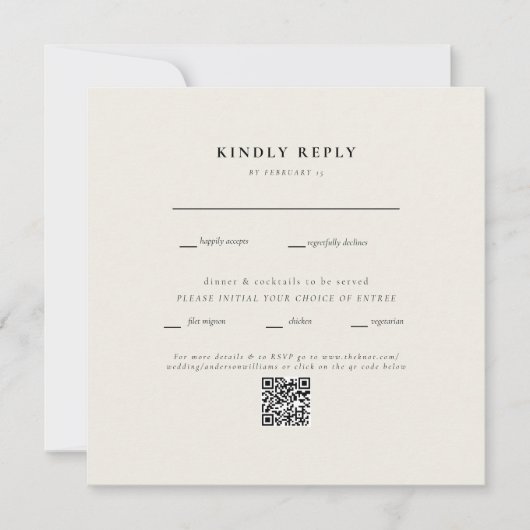 Modernes Square Beige Wedding QR Code II UAWG (Vorderseite)