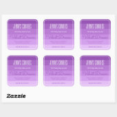 Modernes Square Border Pastel Rainbow Ombre Lilac Quadratischer Aufkleber (Blatt)