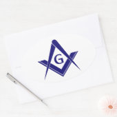 Modernes Square & Compasses Ovaler Aufkleber (Umschlag)