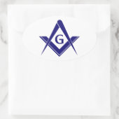 Modernes Square & Compasses Ovaler Aufkleber (Tasche)