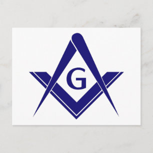 Modernes Square & Compasses Postkarte