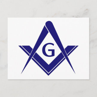 Modernes Square & Compasses Postkarte