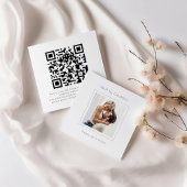 Modernes Square Foto Hochzeit QR Code UAWG Begleitkarte