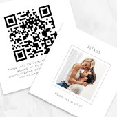 Modernes Square Foto Hochzeitsstichtag QR-Code Det Begleitkarte