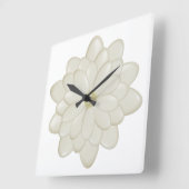 Modernes Square Ivory Daisy Blume Kitchlock Quadratische Wanduhr (Winkel)