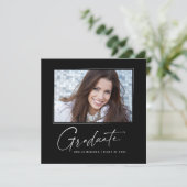 Modernes Square Minimal Ink Script Graduate Foto Ankündigung (Stehend Vorderseite)
