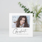 Modernes Square Minimal Ink Script Graduate Foto Ankündigung (Stehend Vorderseite)