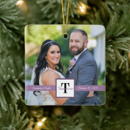 Modernes Square New Wedding Foto Keramikornament