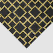 Modernes Square Pattern Gold auf schwarz Seidenpapier (Ausschnitt)