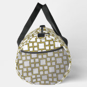 Modernes Square Pattern Gold auf Weiß Duffle Bag (Rechts)