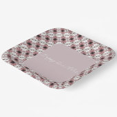 Modernes Square Pink und Burgund Pappteller (Gewinkelt)