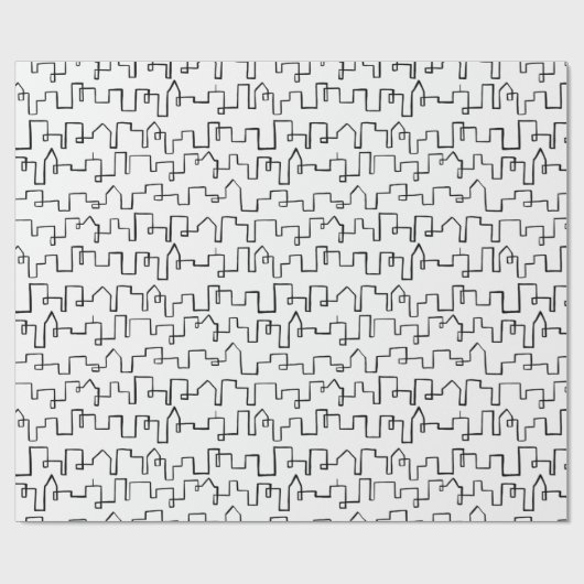 Modernes Stadtbild Geschenkpapier (Flach)