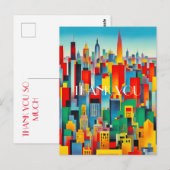 Modernes Stadtbild Skyline Postkarte (Vorne/Hinten)