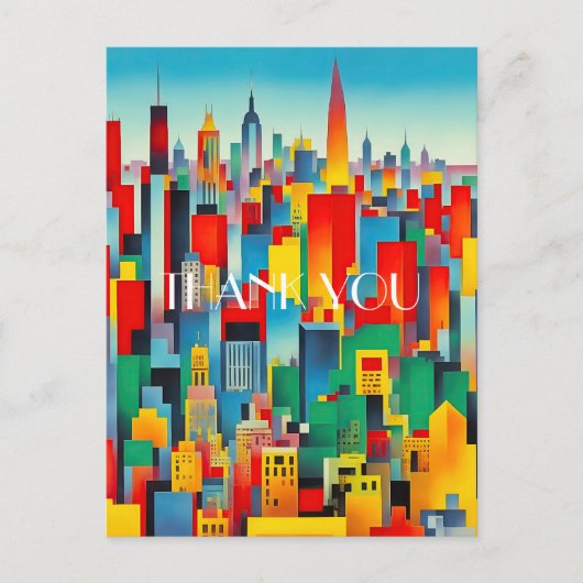 Modernes Stadtbild Skyline Postkarte (Vorderseite)